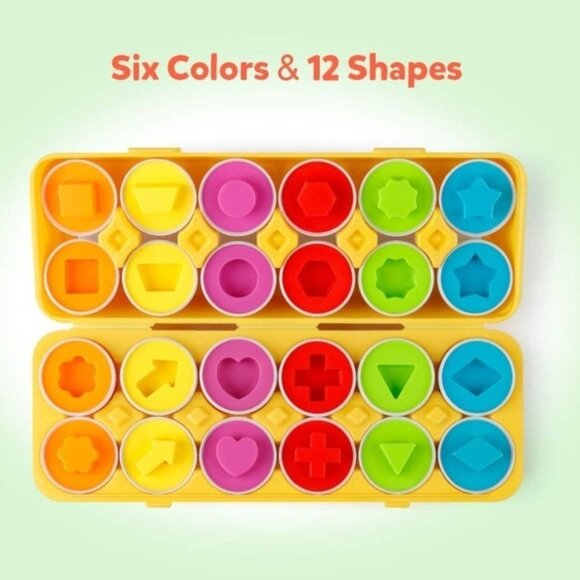 Chicken egg matching toddler shape color learning plastic toy stamp playdoh play - Picture 3 of 3